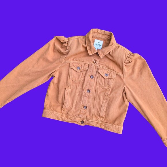 SOLD Handmade, Upcycled Teenage Mutant Ninja Turtles Brown Denim Jacket Size M - Picture 4 of 4